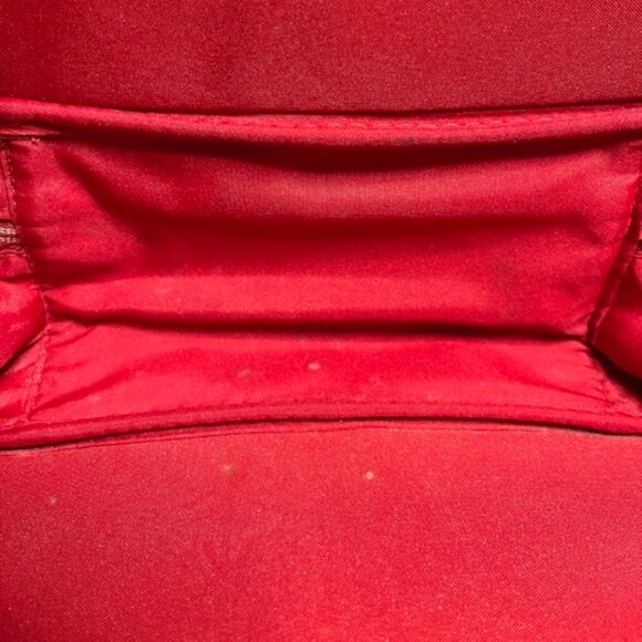 Estee Lauder Red Vinyl Cosmetic Make Up Zip Train Travel Case Bag 11.5"w/Handle - Picture 15 of 16